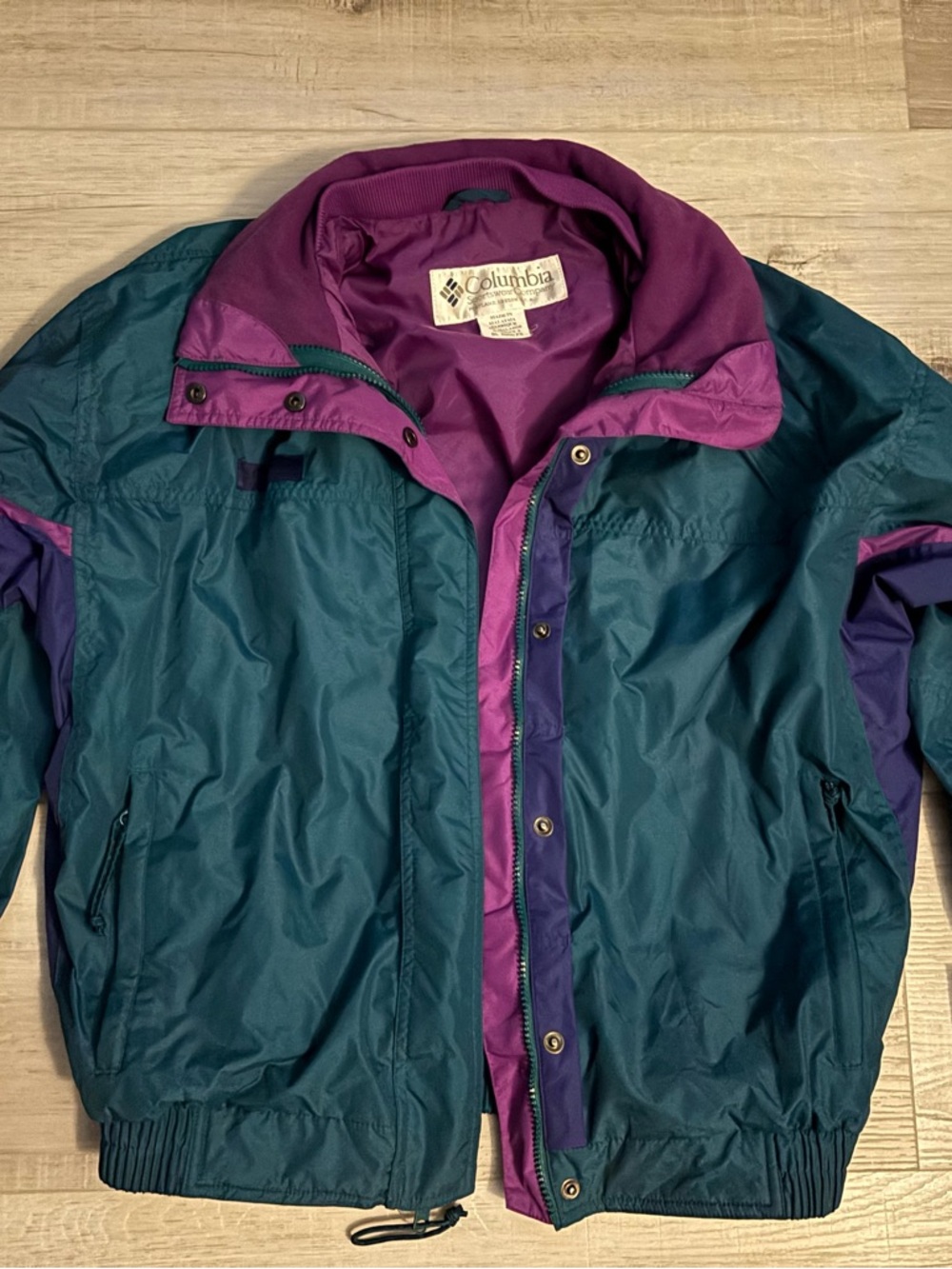 Columbia Teal and Purple Utility Jacket